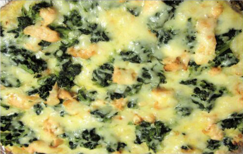 Lachs mit Spinat und Käse
